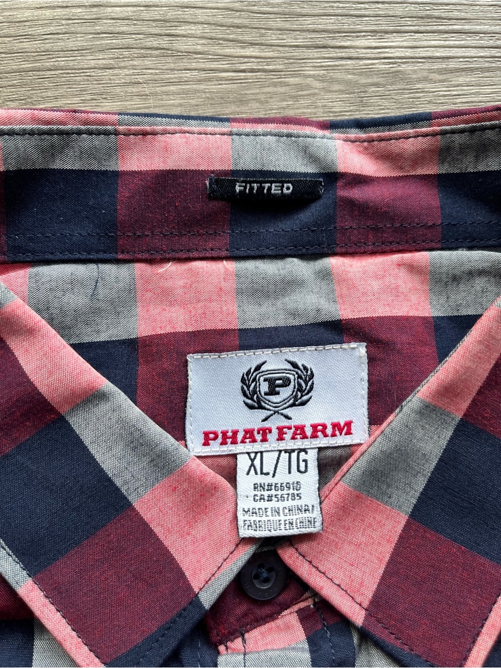 Phat Farm Plaid Button Up Western Cowboy Red Long Sleeve Shirt Mens XL Cotton - Picture 4 of 8